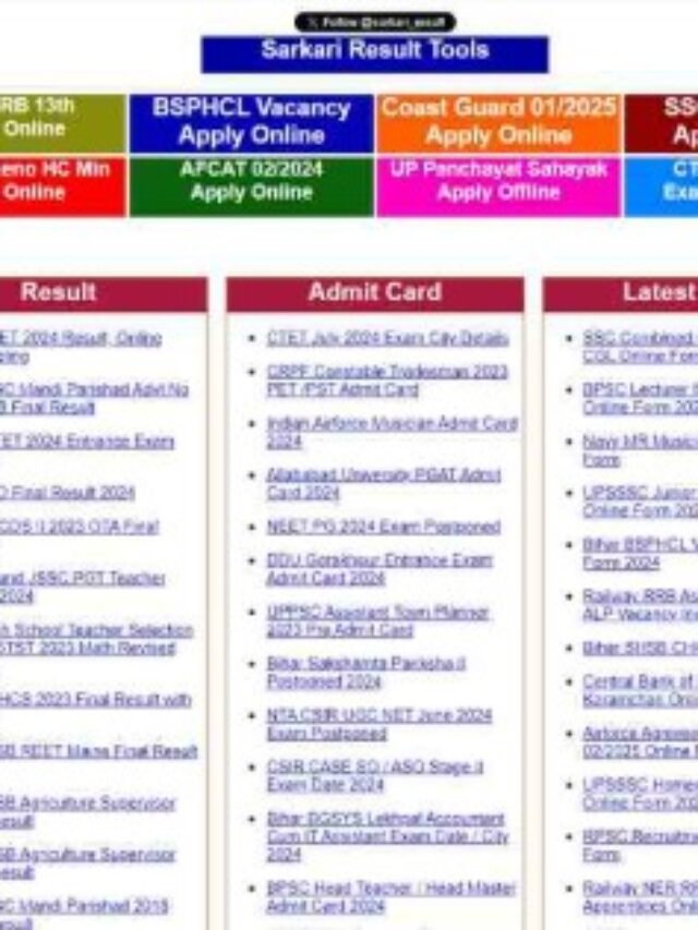 Sarkari Result . com Official Update